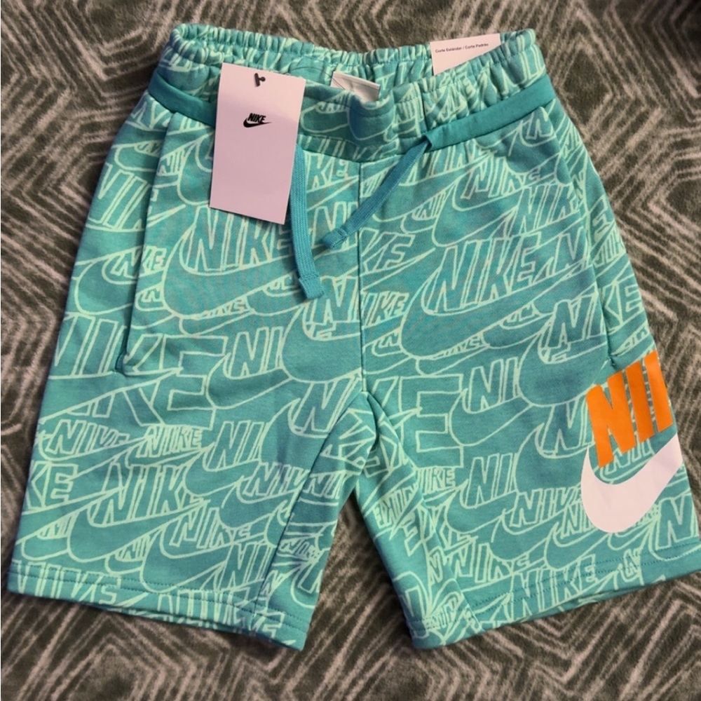Nike Aqua and Orange Graphic Shorts